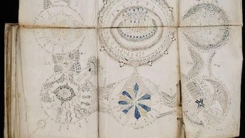 Naskah Voynich merupakan sebuah buku yang ditemukan pada 1912. Karena ditulis menggunakan kumpulan gambar, diagram, dan bahasa yang tidak diketahui, masih misteri apa maksud dari naskah Voynich ini. Foto: thechive