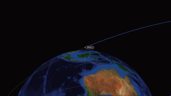 Diperkirakan, Roadster dapat melengkapi satu orbit penuhnya terhadap pusat tata surya tersebut setiap 19 bulan, atau sekitar 1,58 kali lebih lama dari Bumi. Foto: YouTube 