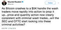 Roubini: Harga Bitcoin Akan Jatuh Jadi Nol