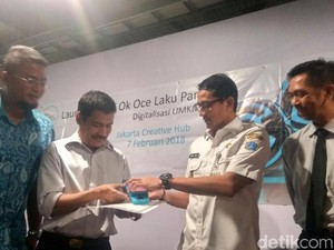Resmikan OK OCE Laku Pandai, Sandi Ingin Warung di Jakarta Serba Digital