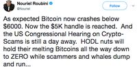 Roubini: Harga Bitcoin Akan Jatuh Jadi Nol
