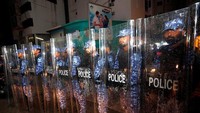 Pasukan keamanan telah dikerahkan di ibukota Maldives, Male, untuk berjaga-jaga seiring keadaan politik saat ini. (Reuters)