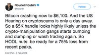 Roubini: Harga Bitcoin Akan Jatuh Jadi Nol
