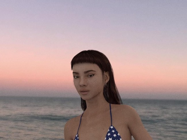  Bakat itu ia buktikan lewat singelnya yang bertajuk Not Mine. Lagu tersebut sukses menduduki posisi empat di Spotify Viral bulan Agustus tahun lalu. (Foto: Instagram/Lil Miquela)