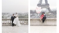 Menara Eiffel diketahui menjadi salah satu spot paling romantis untuk foto pre-wed. Tapi replikanya yang di China tampak tidak kalah bagus (Francois Prost/CNN)