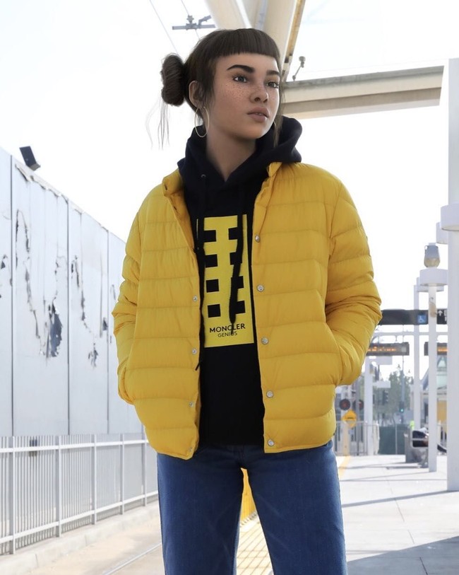 Dari unggahannya, terlihat foto-foto ala OOTD mendominasi. Gaya urban khas street-wear menjadi andalannya. (Foto: Instagram/Lil Miquela)