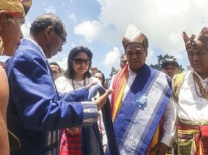 Ritual Potong Kerbau Sambut Pasangan Cagub-Cawagub NTT Benny K Harman