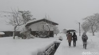 Wisatawan bisa trekking menjelajah desa wisata ini. Rute paling umum mengikuti jalan utama desa, sementara rute lainnya mengambil jalan-jalan kecil yang penuh dengan salju (Fitraya/detikTravel)