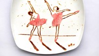 Lucunya! Cokelat dan serutan cokelat dibuat membentuk seperti balerina. Cantik! Foto: Hong Yi
