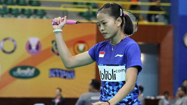 Fitriani gagal menyumbang poin di laga perdana perempat final Piala Uber 2018.