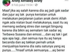 Pria yang Jual Anak Rp 30 Juta di Medsos Minta Maaf