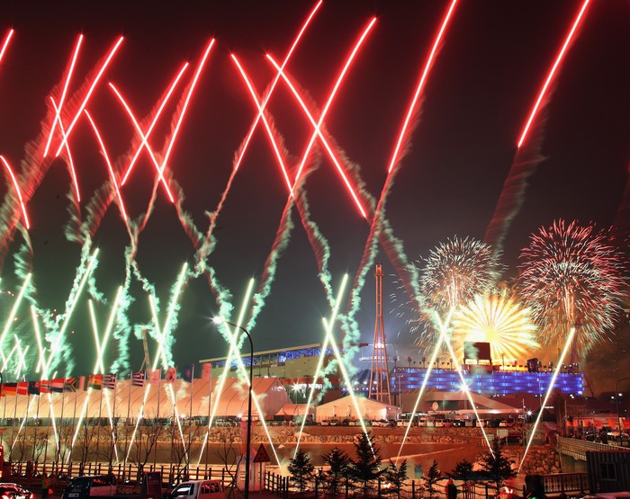 Pembukaan Olimpiade Musim Dingin di Korsel. Foto: Ryan Pierse/Getty Images Pembukaan Olimpiade Musim Dingin di Korsel. Foto: Ryan Pierse/Getty Images