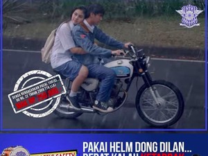Polisi: Pakai Helm Dong Dilan