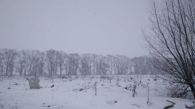 Puing Saratov Airlines yang jatuh di Rusia tersebar di tengah hamparan salju tebal