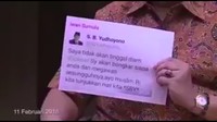 SBY menegaskan tak pernah menuliskan cuitan tersebut. (Foto: Screenshot video Twitter SBY)