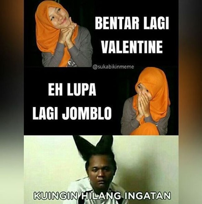 Ingin hilang ingatan saat tau bentar lagi Valentine Foto: Istimewa