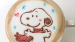 Ah, Lucunya  Snoopy dan Doraemon Dalam Goresan Latte Art Barista Nowtoo Sugi Ini!