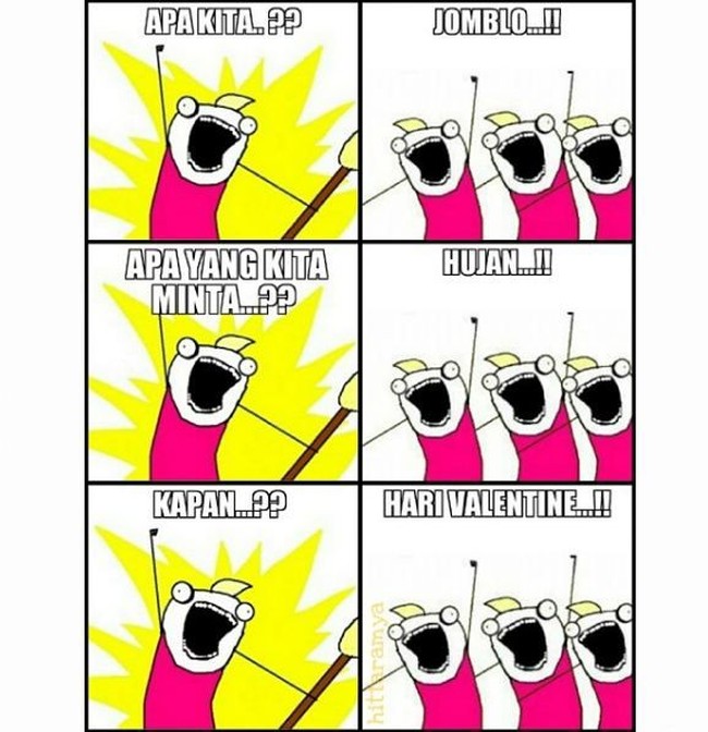 Para jomblo akan berdoa di Hari Valentine, semoga turun hujan. Foto: Istimewa