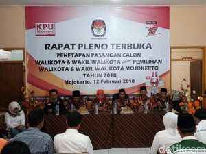 Penetapan di Pilwali Mojokerto 2018 Tak Dihadiri Pasangan Calon