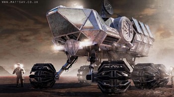 Gaharnya konsep rover yang digunakan untuk mengeksplorasi Mars ini digambar oleh Matthew Savage. (Foto: humanmars)