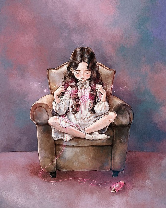 Mengerjakan hobi yang disukai seperti menjahit juga menjadi salah satu pilihan wanita untuk melepas stres Foto: Instagram @_aeppol