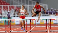 Alvin Tehupeiory dan Saritaben Laxmanbhai Gayakwad bertanding di Test Event Asian Games yang dihelat di Jakarta, Senin (12/2/2018).