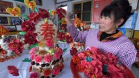 Ini di kota Wanrong, China Utara. Semuanya bisa dimakan. Karena terbuat dari roti kukus. Foto: Istimewa