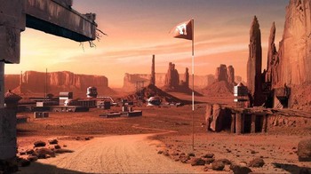 Selain Ericsson, sejumlah seniman juga turut membuat karya mengenai kolonisasi Mars, seperti gambar dari Caroline Gasnier ini. (Foto: humanmars)