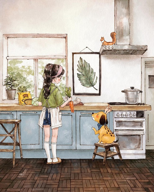 Memasak juga biasa dilakukan wanita untuk sejenak melepaskan beban pikiran yang ada. Foto: Instagram @_aeppol