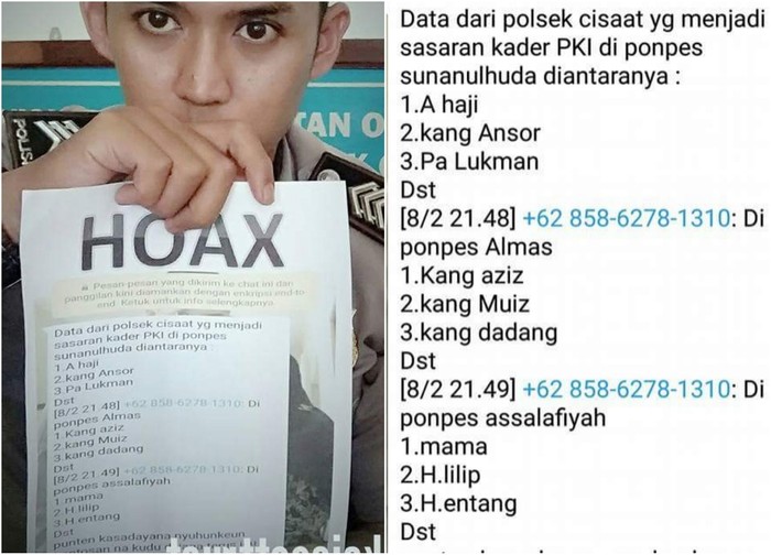 Beredar Broadcast Catut Polisi soal Kiai Sasaran PKI, Dipastikan Hoax