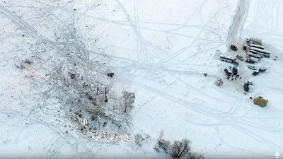 Penampakan dari Udara Lokasi Jatuhnya Pesawat Rusia