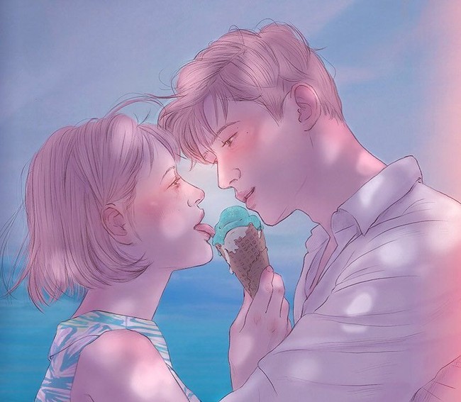 Kegiatan sederhana seperti berbagi es krim dengan pasangan saja bisa jadi momen manis yang membuatmu bahagia. Foto: Instagram @poetic.persona