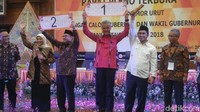 Pasangan calon Ganjar Pranowo-Taj Yasin mendapatkan nomor urut 1 dan Sudirman Said-Ida Fauziah dapatkan nomor urut 2.