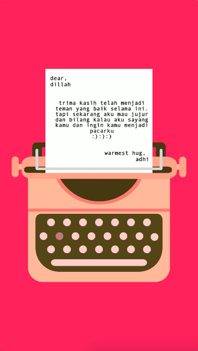 Terimakasih telah menjadi teman yang baik. Sekarang aku mau jujur dan bilang kalau aku sayang kamu. Foto: dok. Wolipop