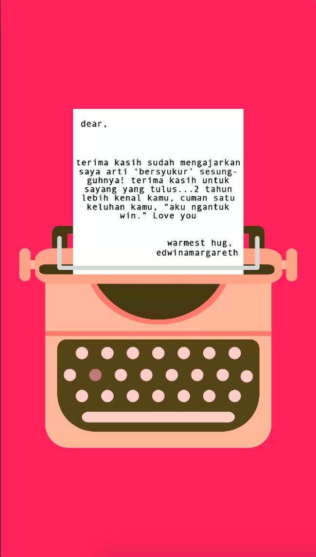 Terimakasih untuk sayang yang tulus. Dua tahun lebih kenal kamu, cuma satu keluhan kamu. ‘Aku ngantuk.’ Foto: dok. Wolipop