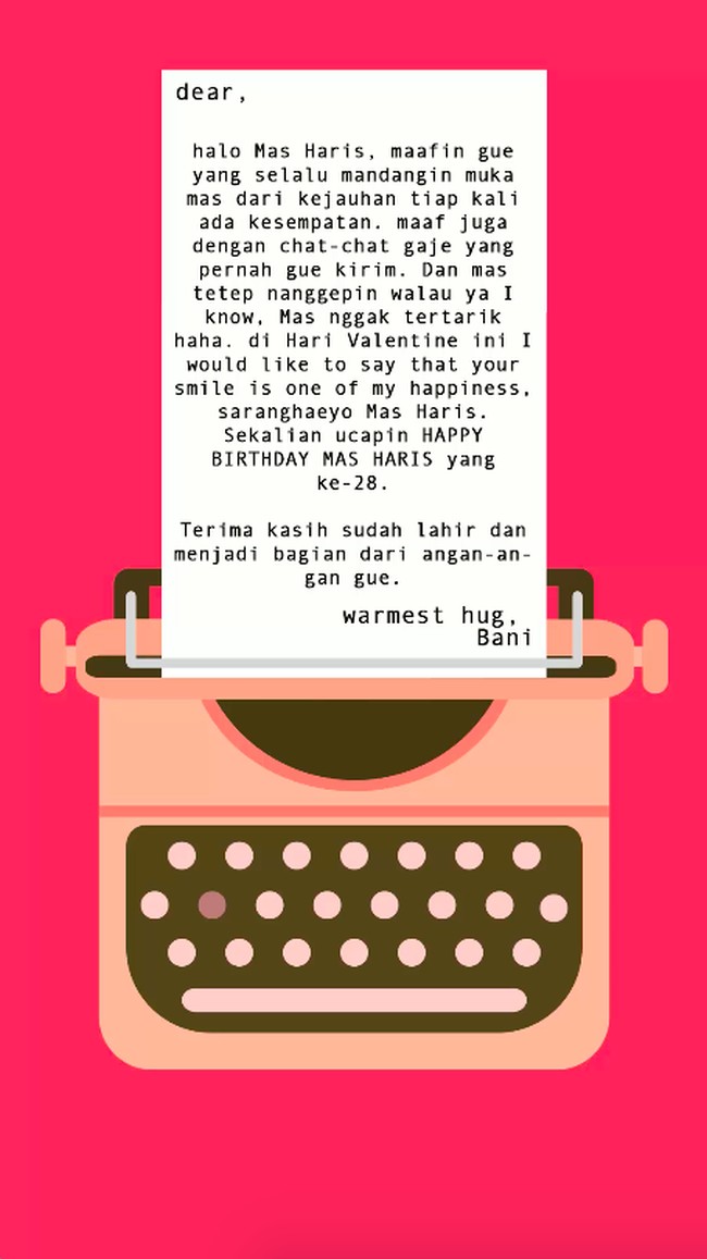 Halo Mas Haris. Maafin gue yang selalu memandangin muka mas dari kejauhan tiap kali ada kesempatan. Foto: dok. Wolipop