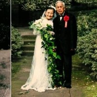 Pasangan asal China ini sudah berusia 98 tahun. Untuk merayakan ulang tahun perkawinan yang ke-70, mereka membuat ulang foto pernikahan seperti ini. Romantisnya. Foto: ist