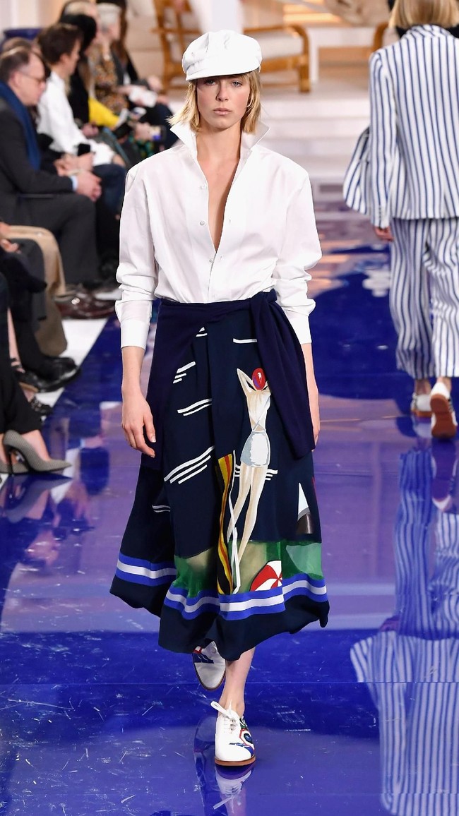 Fashion show Ralph Lauren untuk musim semi 2018 di New York Fashion Week, New York City, Senin 12/2/2018. (Photo by Slaven Vlasic/Getty Images)