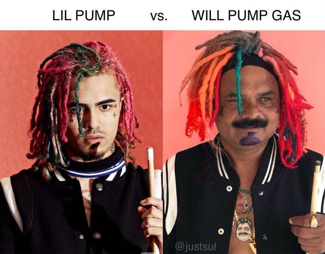 Just Sul yang populer karena mempertahankan aksen atau gaya bahasa India saat berbicara juga menirukan gaya rapper Amerika Lil Pump. Rapper 17 tahun itu dikenal dengan rambut gimbalnya yang berwarna pink. Foto: Instagram