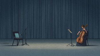 Verse, menggambarkan seorang wanita memainkan alat musik dan si buku menjadi vokalnya. (Foto: Jungho Lee)