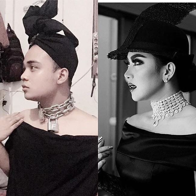  Ketika kalung berlian Syahrini yang mewah diganti oleh Fahrit dengan rantai dan gembok. Foto: Instagram