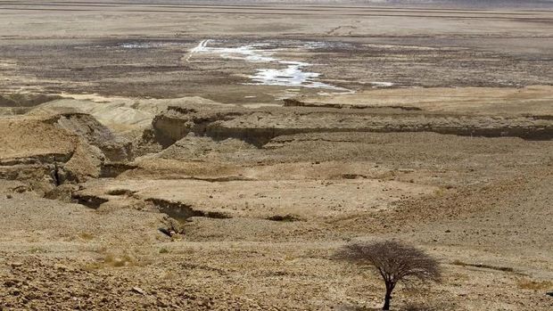Laut Mati Mulai Kering, Muncul Lubang-lubang Cantik