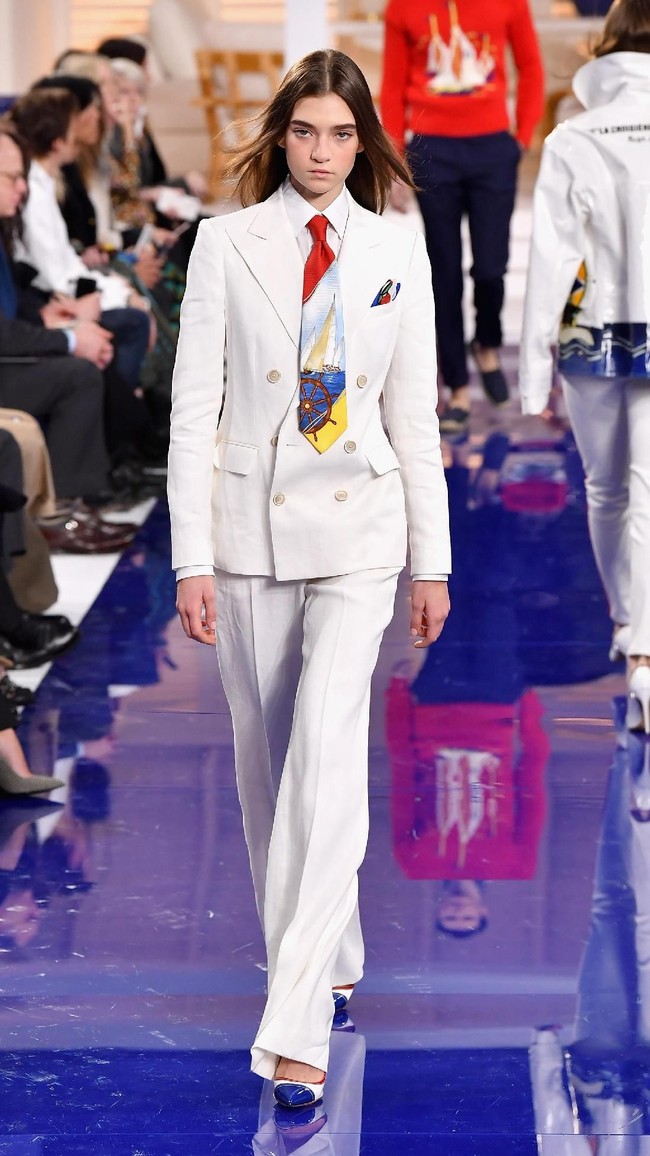 Fashion show Ralph Lauren untuk musim semi 2018 di New York Fashion Week, New York City, Senin 12/2/2018. (Photo by Slaven Vlasic/Getty Images)