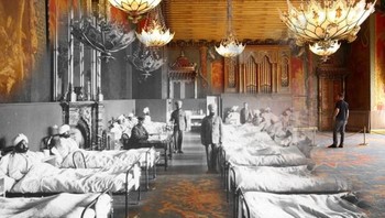 Tentara India yang membela Inggris di Perang Dunia I mendapat perawatan di sebuah rumah sakit di Brighton. Foto: Getty Images  