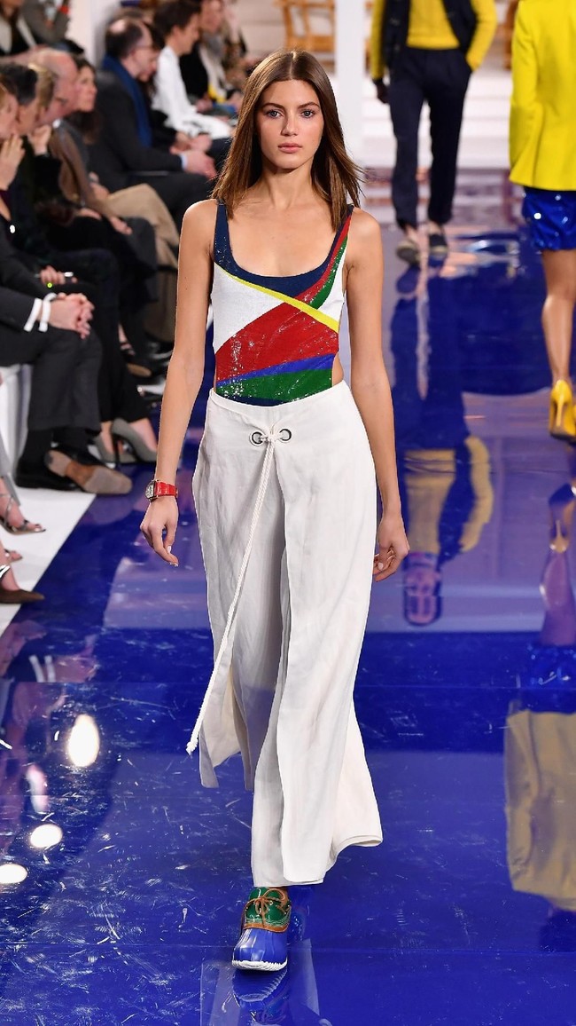 Fashion show Ralph Lauren untuk musim semi 2018 di New York Fashion Week, New York City, Senin 12/2/2018. (Photo by Slaven Vlasic/Getty Images)