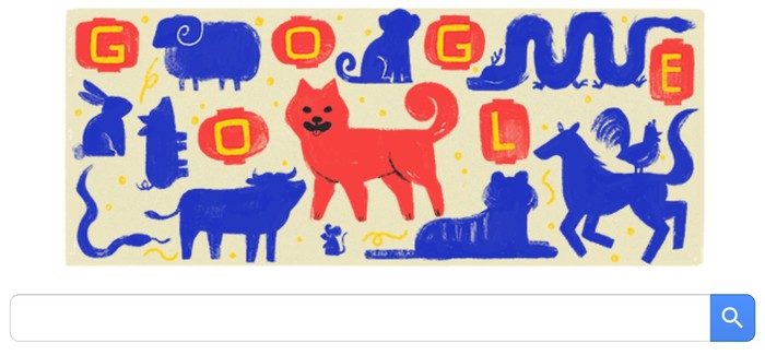 Shio Anjing Hiasi Imlek ala Google Doodle