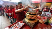 Vihara yang terletak di Glodok itu menjadi salah satu pusat perayaan di Jakarta pada hari ini.