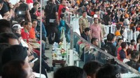 Jokowi dan Anies tampak duduk berdekatan saat pertandingan yang digelar di Stadion Utama Gelora Bung Karno ini digelar. (Foto: Niken Purnamasari/detikcom)