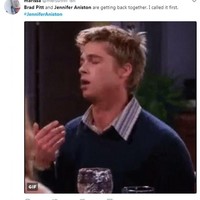 Netizen yang satu ini yakin banget kalau Brad dan Jen bakal bersatu kembali. Foto: Twitter