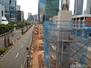 Menengok Perkembangan Proyek LRT Jabodebek di  Rasuna Said